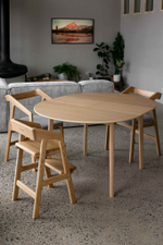 Растущий стул: натуральный дуб, дубовое сиденье