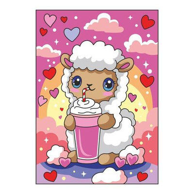 Картина по номерам для малышей на картоне 20х30 "Милая овечка" (Lori)