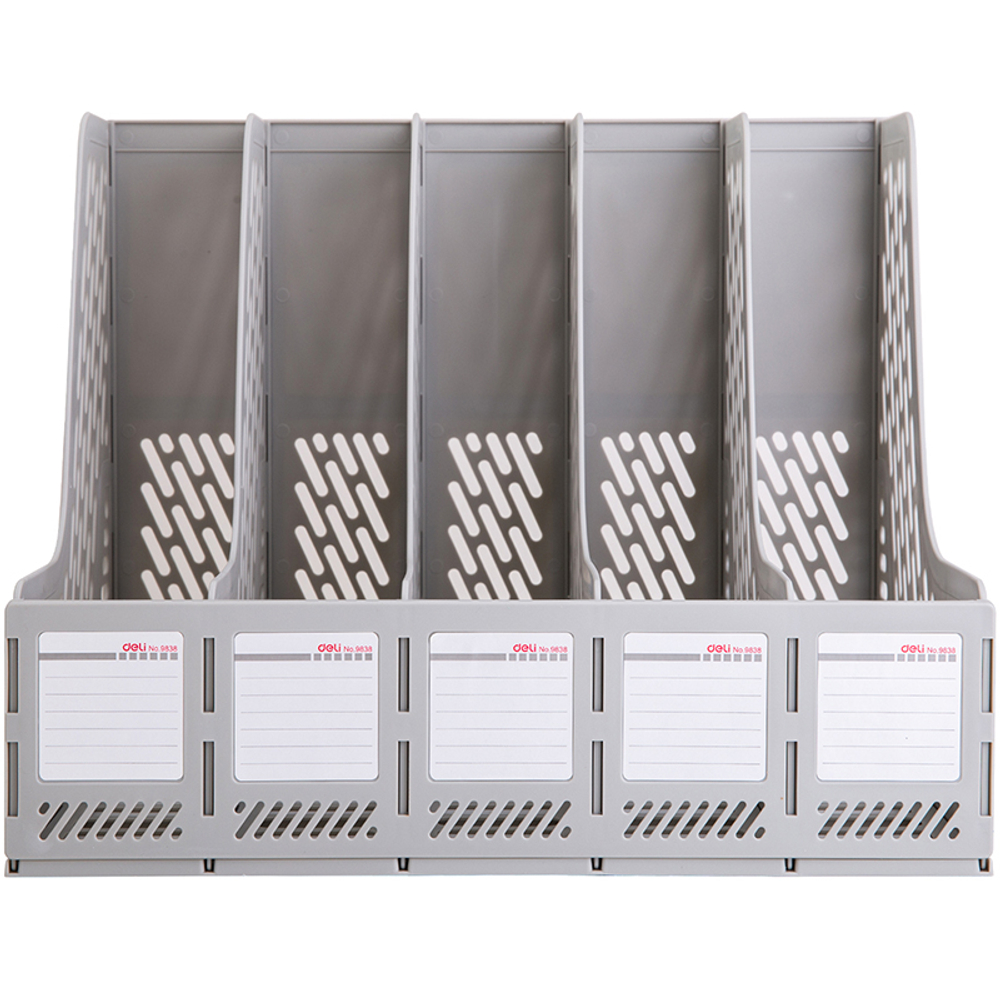 Лоток вертикальный DELI, 5 отделений, серый