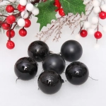 Новогодние шары 4 см (набор 6 шт) «Микс фактур», черный