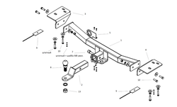 Фаркоп Бизон на Ford Explorer, 2019- (паспорт и сертификат в комплекте)(без электрики) FA 0125-E