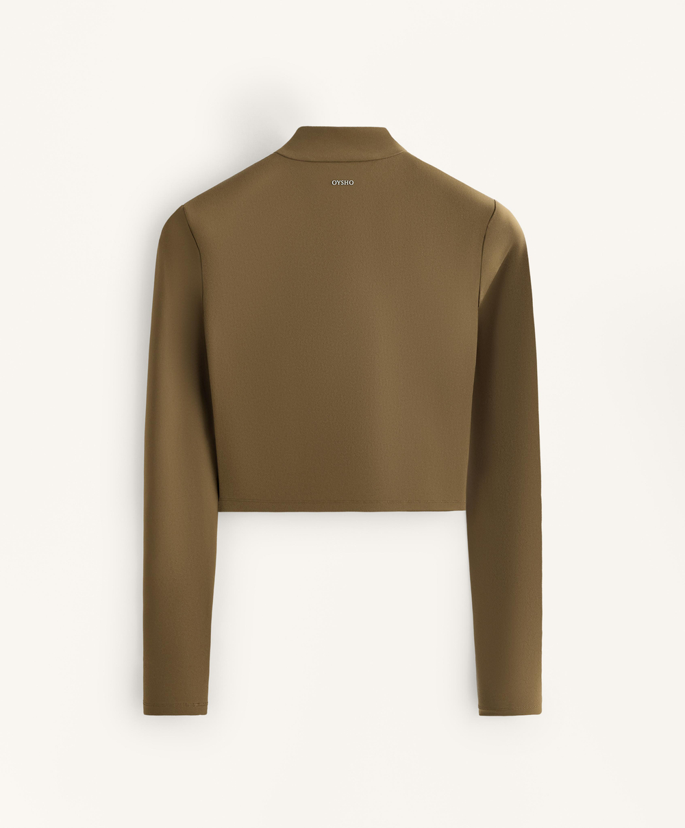 Oysho Топ с длинным рукавом Evermove, оливково-зеленый