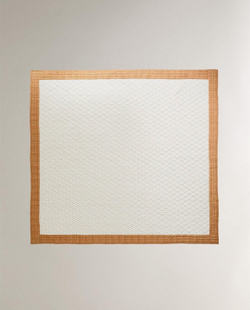 Zara Home - Хлопковый плед с принтом в виде панелей, оранжевый, 230x250 см