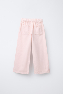 ZARA БРЮКИ WIDE LEG, РОЗОВЫЙ