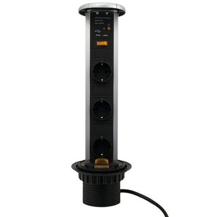 Блок розеток выдвижной вертикальный с высокой влагозащитой (IP54)