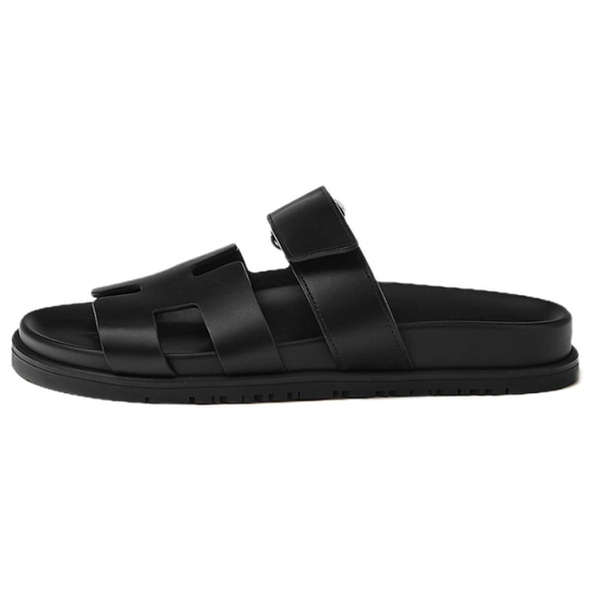 Hermes Chypre functional windbreaker wear fashion sandals women's black, H222100Z 02