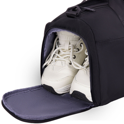 Сумка спортивная HEIKKI MOVE PLUS (ХЕЙКИ) с отделением для обуви и мокрых вещей, черная, 21x45x20 см, 272626