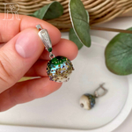 LEFIREL' Серьги серебряные женские "Леола" с бусинами из муранского стекла / ювелирные украшения из родированного серебра 925