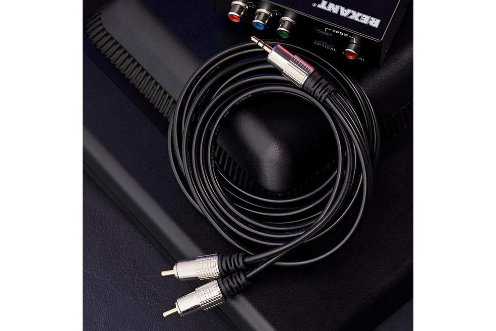 Шнур REXANT Стерео 3,5 мм - 2 RCA, длина 1,5 метра 17-4222
