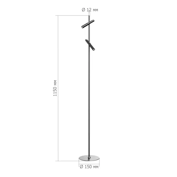 SL6210.405.02 Светильник напольный ST-Luce Черный/Черный, Золотистый LED 2*3W 3000K LILT
