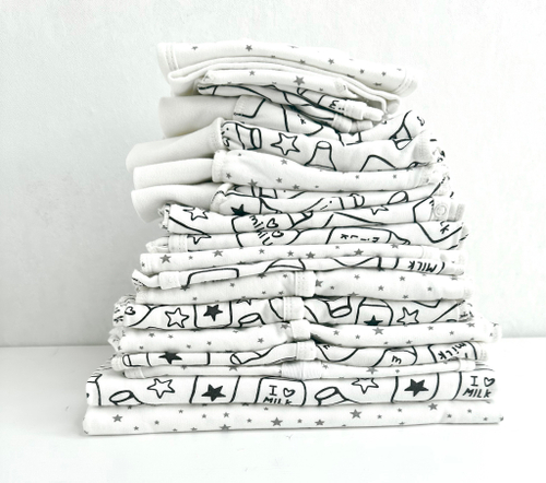 Комплект одежды из 20 предметов «Бутылочки/ Звездочки серые » (утепленный)