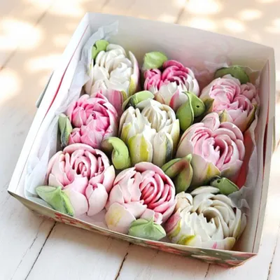 Фотография Зефир «Махровые тюльпаны» / 16*16 см купить в магазине Афлора