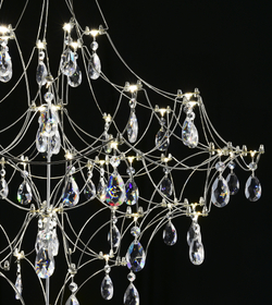 Подвесная люстра светодиодная с пультом и хрустальными подвесками Asfour MyFar Allegria MR2640-66P-50AD