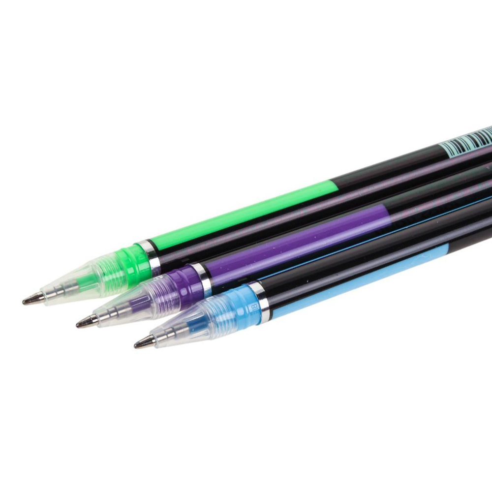 Набор гелевых ручек с неоновыми чернилами 1мм 12 штук в ПВХ упаковке