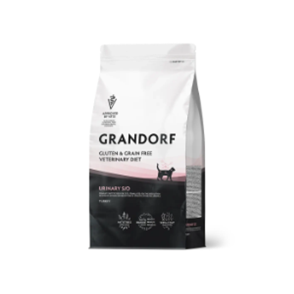 Сухой корм GRANDORF VETERINARY DIET Cat URINARY S/O Полнорационный диетический корм для кошек при мочекаменной болезни, индейка 2кг