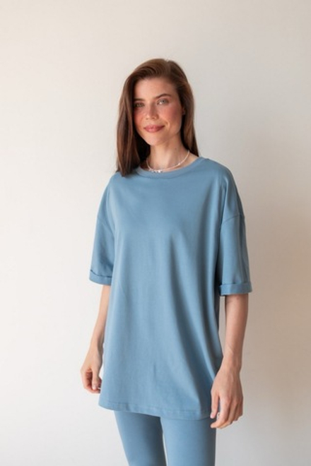 Футболка свободная, Пыльно-голубой