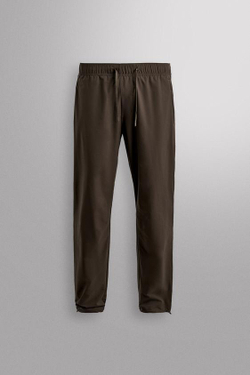 ZARA БРЮКИ ИЗ ВЫСОКОТЕХНОЛОГИЧНОЙ ТКАНИ, КОРИЧНЕВЫЙ