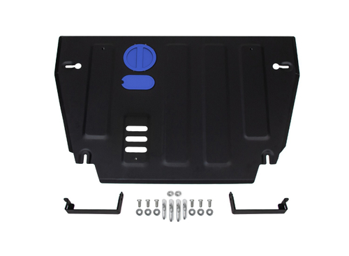 Защита картера и КПП Rival для GAC GS5 АКПП FWD 2018-н.в., сталь 1.5 мм, с крепежом, штампованная, 111.3401.1