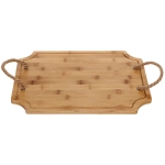 Доска бамбуковая для подачи и сервировки «SHEF» прямоугольный с ручками 38*29см