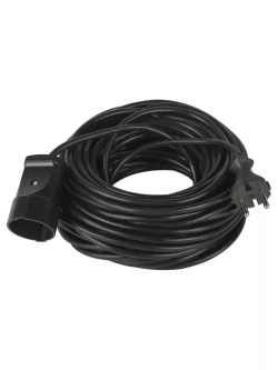 Удлинитель силовой в бухте Intro UP1200 20м без заземления 1 розетка ПВС 2х1мм, строительный садовый для газонокосилки и триммера