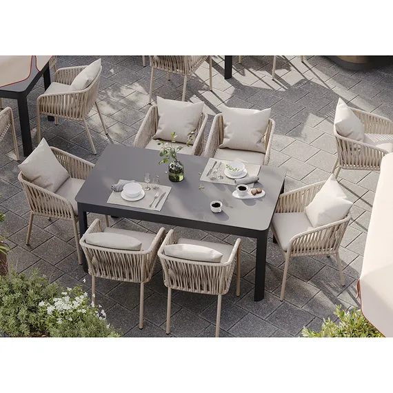 Уличный стол Leif, 160х90х75 см, темно-серый