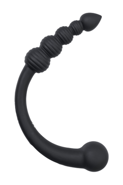 Двусторонний вибратор Black&Red by TOYFA, силикон, черный, 35 см