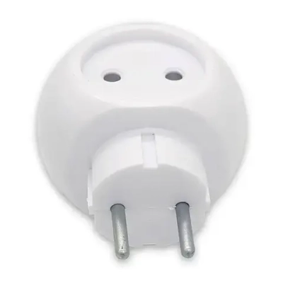 Тройник электрический, сетевой разветвитель, 3 розетки 250В 6А, белый, круглый