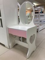 Туалетный столик Овал белый/розовый
