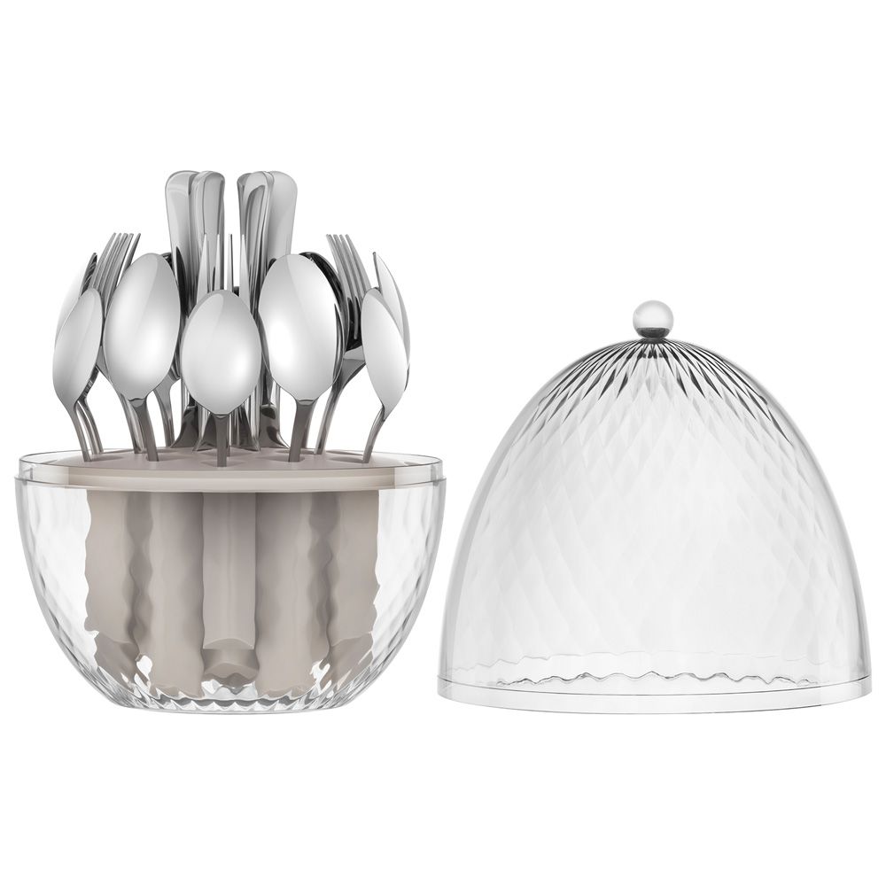 НАБОР СТОЛОВЫХ ПРИБОРОВ НА ВРАЩАЮЩЕЙСЯ ПОДСТАВКЕ, 24ПР., СТАЛЬ 18/10