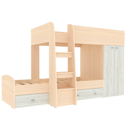Двухъярусная кровать КарИВи Голден Кидс 2  Дуб Молочный Винтерберг