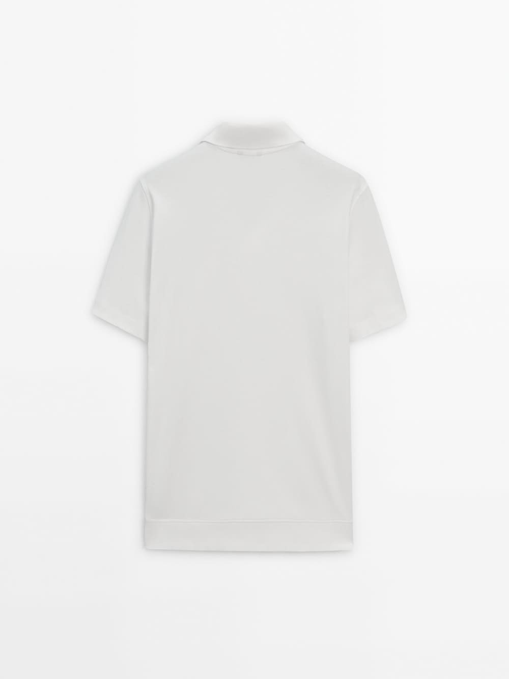 Massimo Dutti Поло из хлопка с короткими рукавами, белый