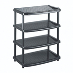 Этажерка для обуви "паола" 4 полки 490х310х780 мм (черный)