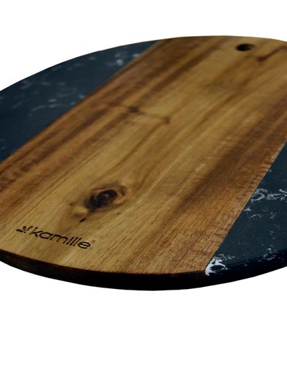 Доска сервировочная из акации и мрамора Kamille KM 10083 (25х1,2 см.)