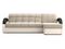 Диван угловой с оттоманкой Мадрид 1,6 - Velutto 17 бежевый/беж кожзам/ коричневая накладка
