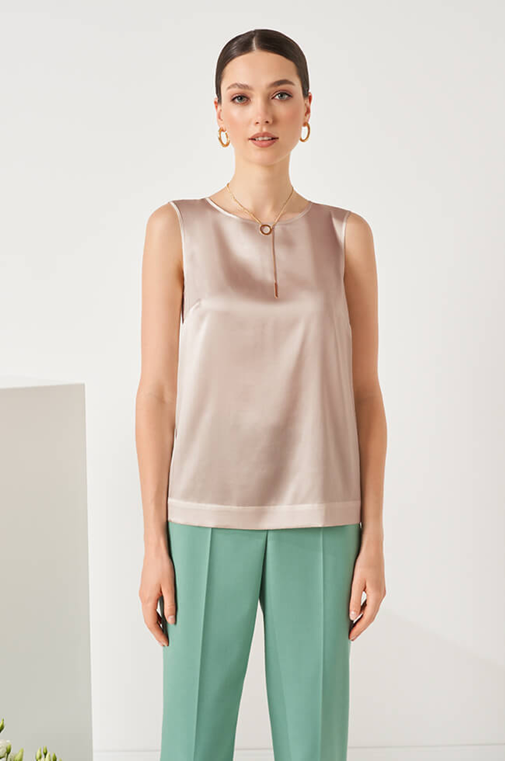 22860 Блузка женская (пудровый)