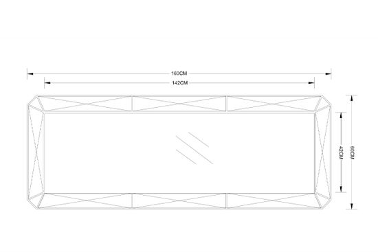 19-OA-9186 Зеркало с фактурной зеркальной отделкой 60*160см