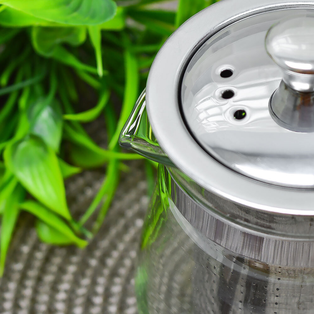 Чайник заварочный 0,35л стеклянный с металлическим ситом