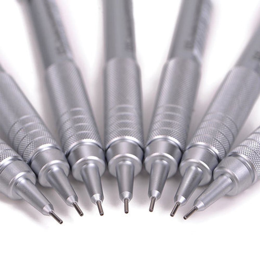 Карандаш механический 0,5 мм профессиональный, PENTEL "Graphgear 500", корпус серебристый, PG515