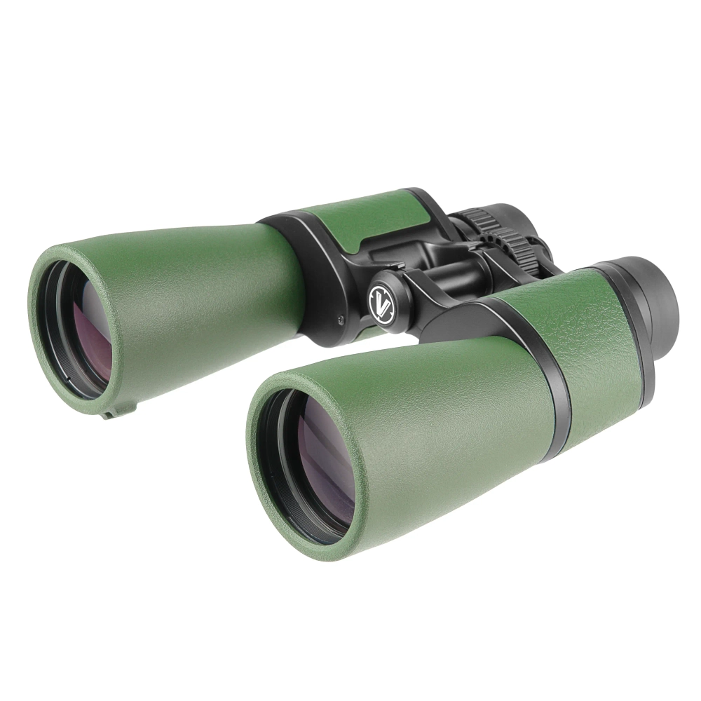 Бинокль Veber TITAN 10x50WP с зеленым корпусом, вид сбоку
