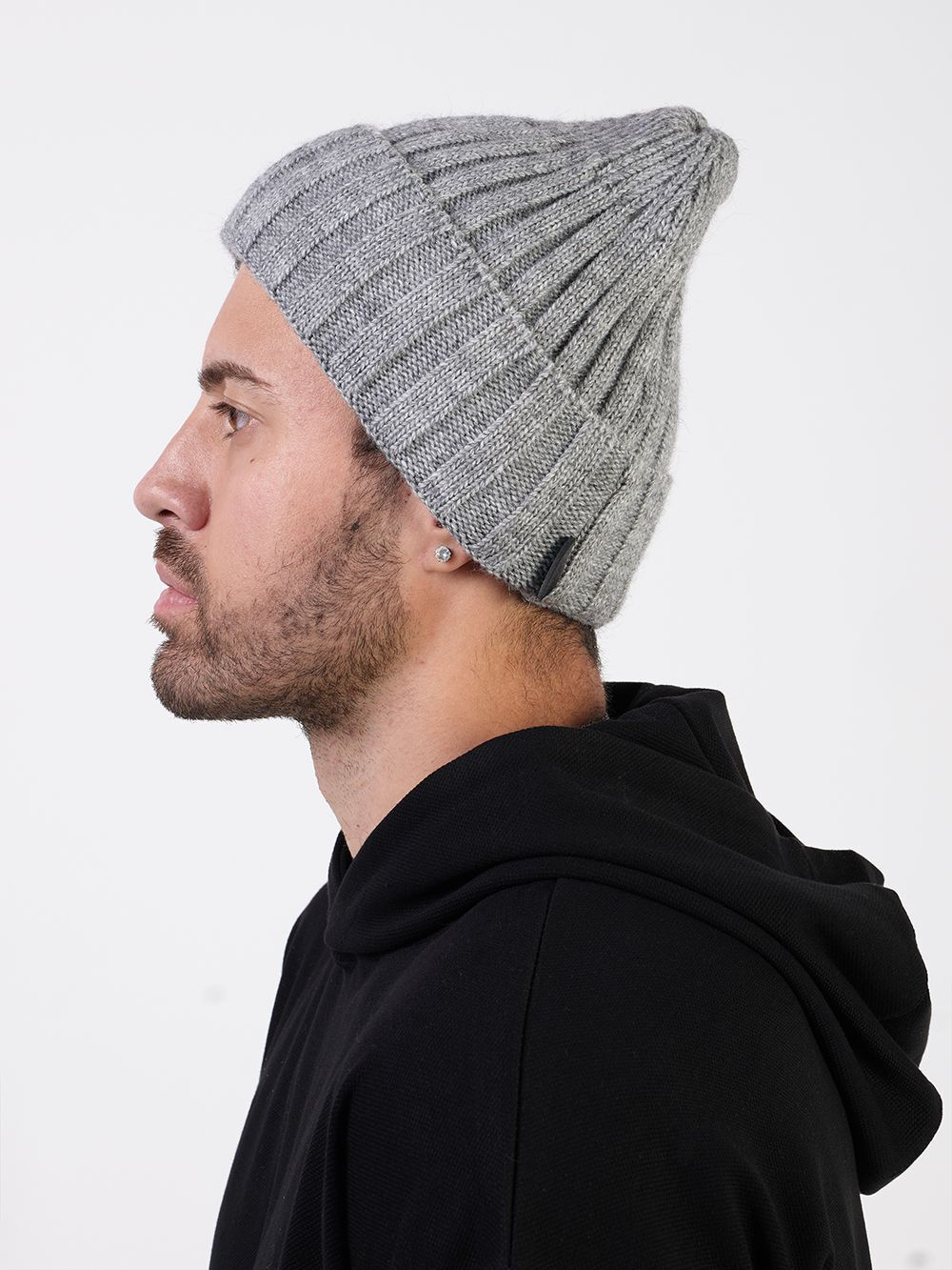 Мужская зимняя шапка с отворотом Prival Classic-1, серая