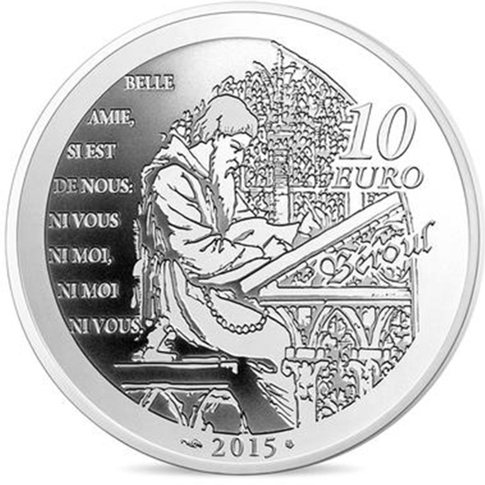 10 евро. Тристан и Изольда. Франция. 2015 год
