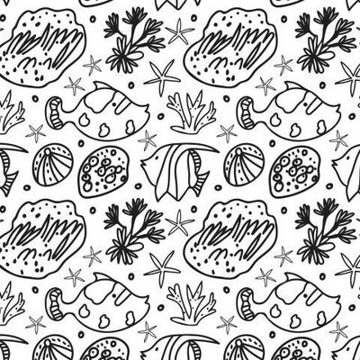 Бесшовный принт c подводным миром