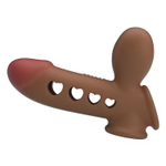 Насадка на пенис с эффектом расширения Tyronn - 16,1 см. (Цвет: коричневый)