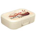 Ланч-бокс 0,85л с декором "Lunch time" (светло-бежевый)