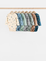 Боди с длинным рукавом для малышей Next N27-269, 7 шт., Молочный, Серый, Синий