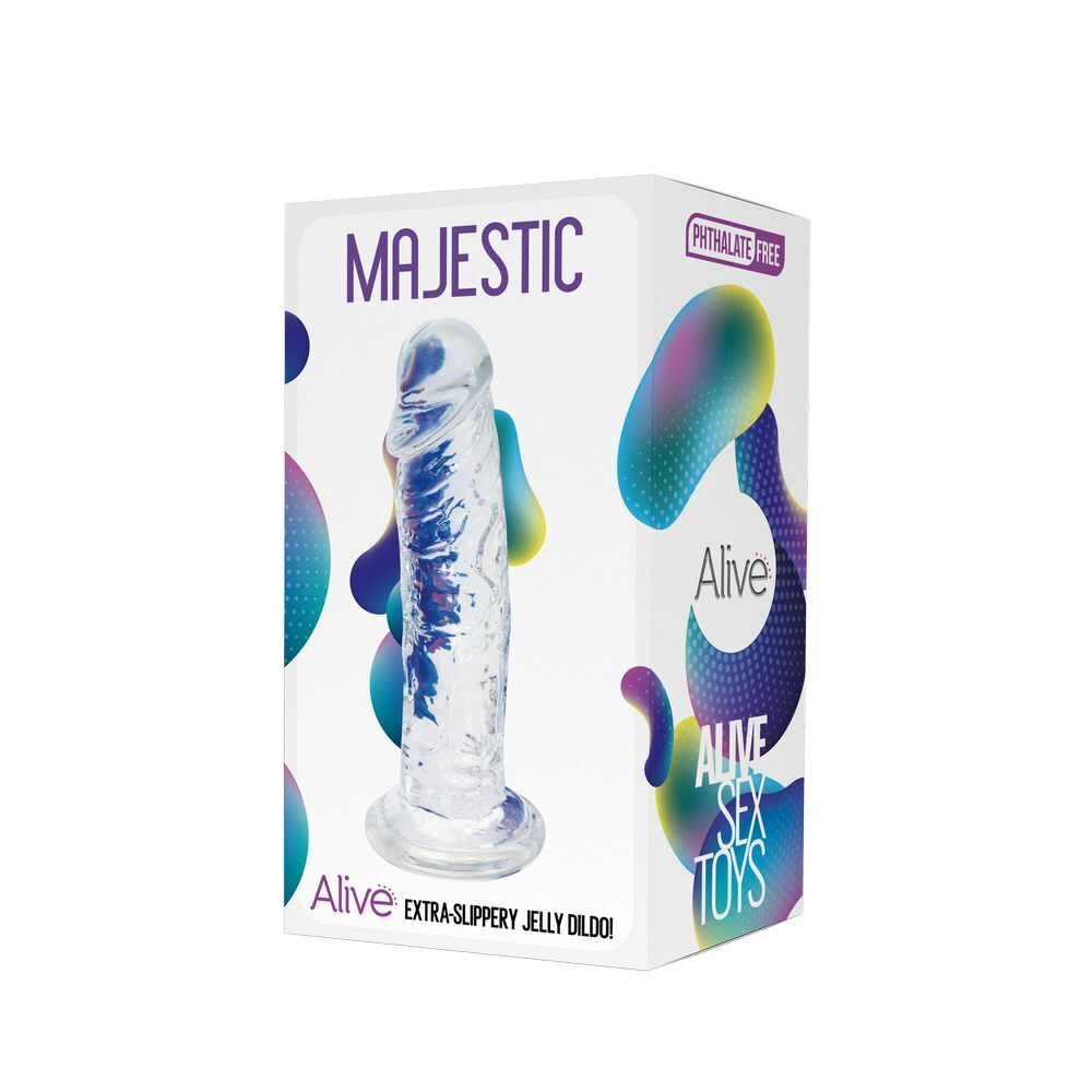 Прозрачный фаллоимитатор на присоске Majestic Jelly Dildo - 14,7 см. (Цвет: прозрачный)