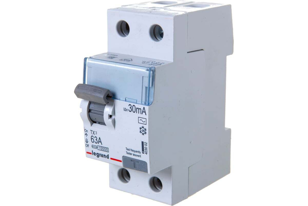 Выключатель дифференциального тока УЗО ВДТ 2п 63A 30ma -AC Tx3 Legrand