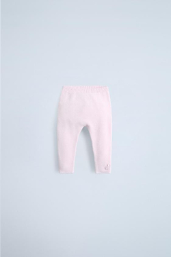 ZARA ТРИКОТАЖНЫЕ БРЮКИ С ЦВЕТОЧНЫМ ПРИНТОМ, ЦВЕТ РОЗОВОГО ДЕРЕВА