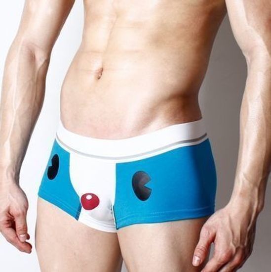 Мужские трусы хипсы с мультяшкой синие Superbody Cartoon Bear Blue Hip Boxer