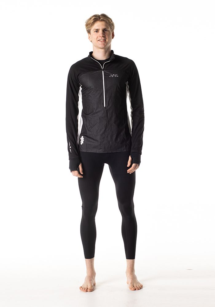 ЛОНГСЛИВ С МЕМБРАННОЙ ВСТАВКОЙ МУЖСКОЙ 3/4 ZIP LONG SLEEVE WIND BREAKER | BLACK/WHITE